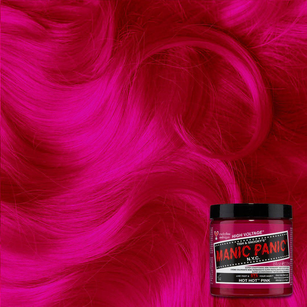Hot Hot™ Pink - Classic High Voltage® - Tish & Snooky's Manic Panic, cool toned pink, cool pink, medium pink, hot pink, neon pink, UV pink, pink, semi permanent hair color, hair dye