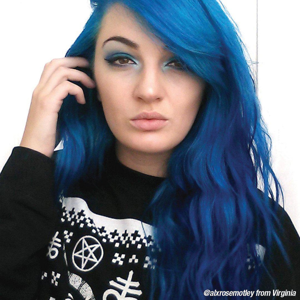 braided-dark-to-light-blue-long-wavy-hair-ombre-hair-brown-to-blonde-black-shirt-white-background  | Light blue hair, Blue ombre hair, Ombre hair color