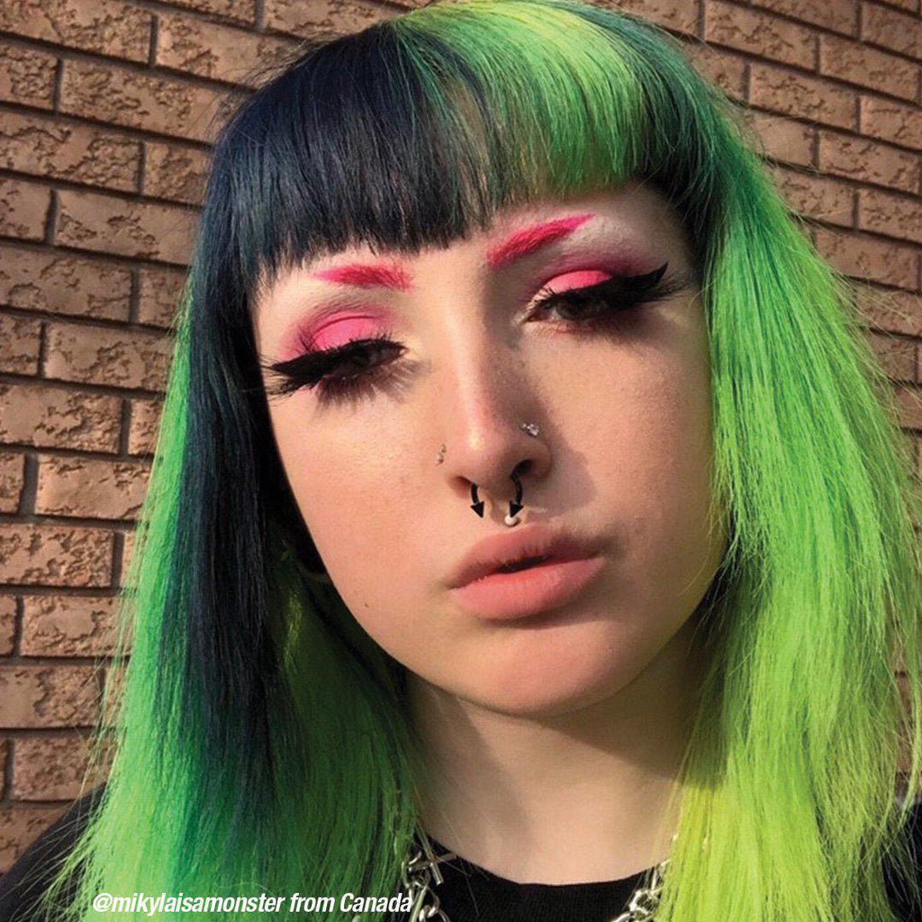 Electric Lizard™ - Classic High Voltage® - Tish & Snooky's Manic Panic, bright green, neon green, lime green, slime green, yellow green, glowing green, UV green, dayglow green, semi permanent hair color, hair dye, beetlejuice, @mikylaisamonster