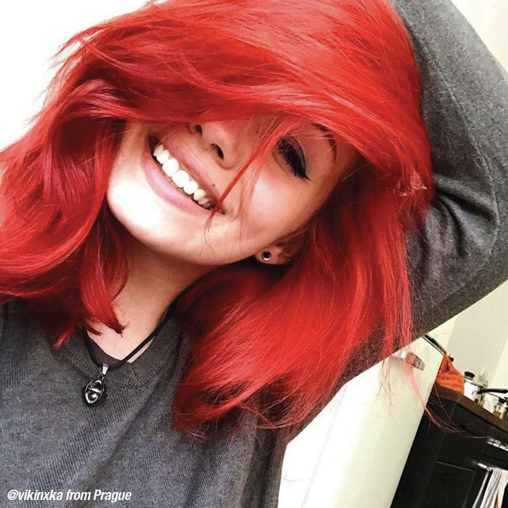 Rock 'N' Roll® Red - Classic High Voltage® - Tish & Snooky's Manic Panic, medium red, warm red, warm toned red, warm based red, little mermaid red, ariel red, semi permanent hair color, hair dye, @vikinxka