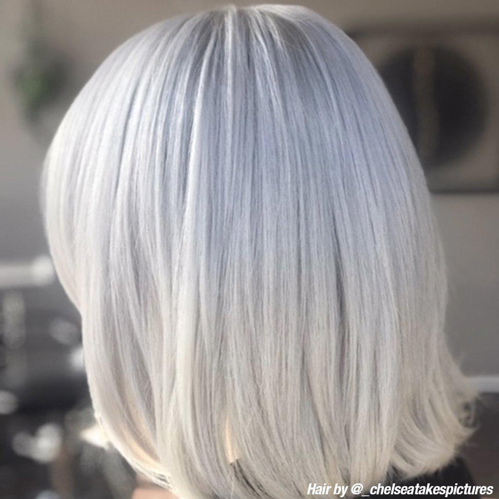 Silver Stiletto® (Toner) - Classic High Voltage®, silver, white, icey, icy, steel grey, steel grey, grey, gray, white, cool grey, cool gray, purple based silver, purple toned silver, semi permanent hair color, hair dye, @_chelseatakespictures