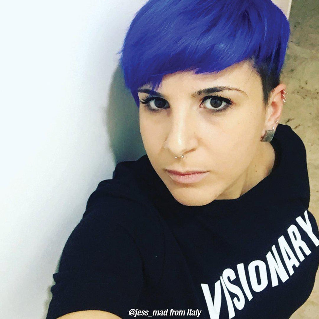 Ultra™ Violet - Classic High Voltage® - Tish & Snooky's Manic Panic, glowing purple, glowing violet, medium purple, medium violet, glowing purple, bright purple, bright violet, blue based violet, blue toned violet, blue based purple, blue toned violet, semi permanent hair color, hair dye, @jess_mad