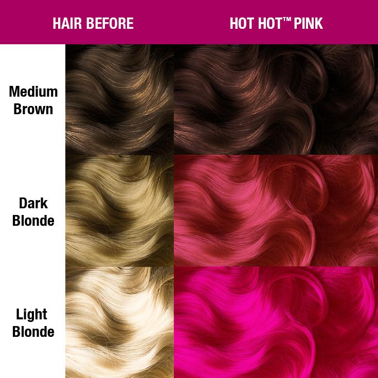 Hot Hot™ Pink - Classic High Voltage® - Tish & Snooky's Manic Panic, cool toned pink, cool pink, medium pink, hot pink, neon pink, UV pink, pink, semi permanent hair color, hair dye, hair level chart, shade sheet