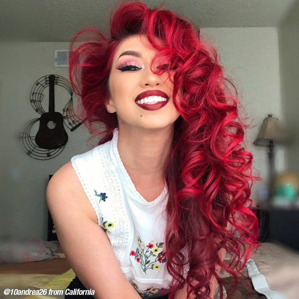 Vampire® Red - Amplified™ - Tish & Snooky's Manic Panic, red, deep red, blood red, dark red, cherry red, burgundy, wine red, semi permanent hair color, hair dye, @10andrea26
